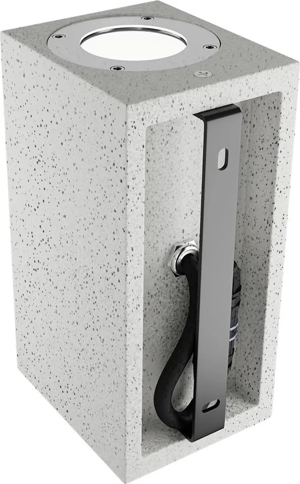 Applique Rettangolare in Cemento Chiaro GU10 IP65 - NOVILUMIO