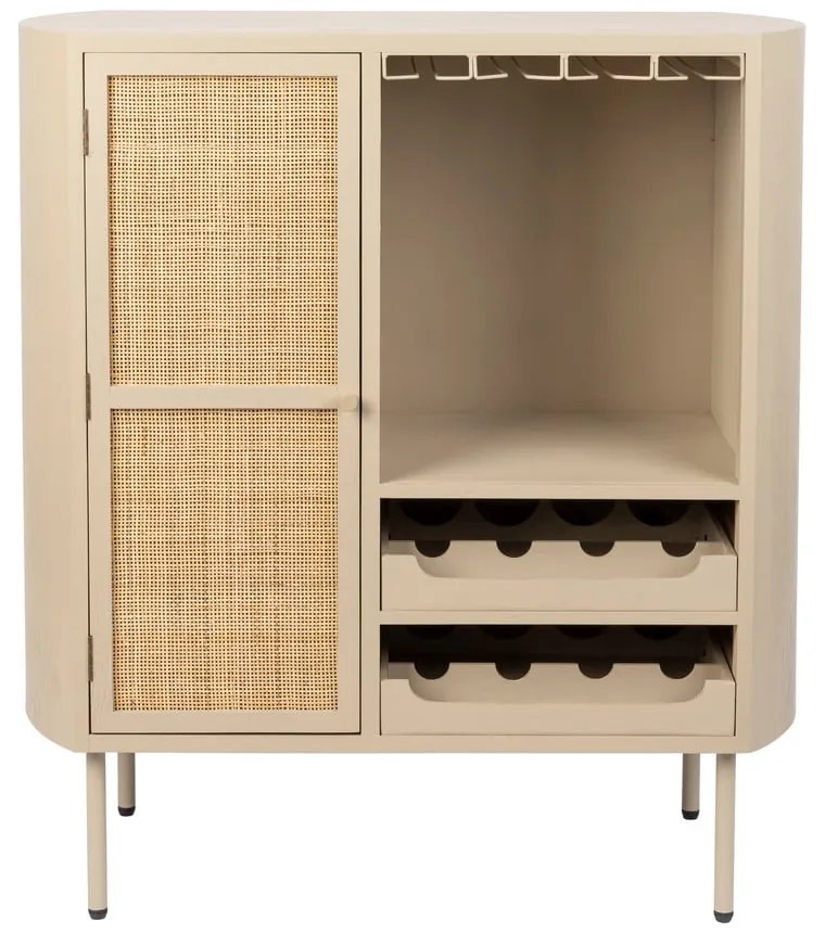 Portabottiglie in rattan crema per 8 bottiglie, 90x100 cm Amaya - White Label