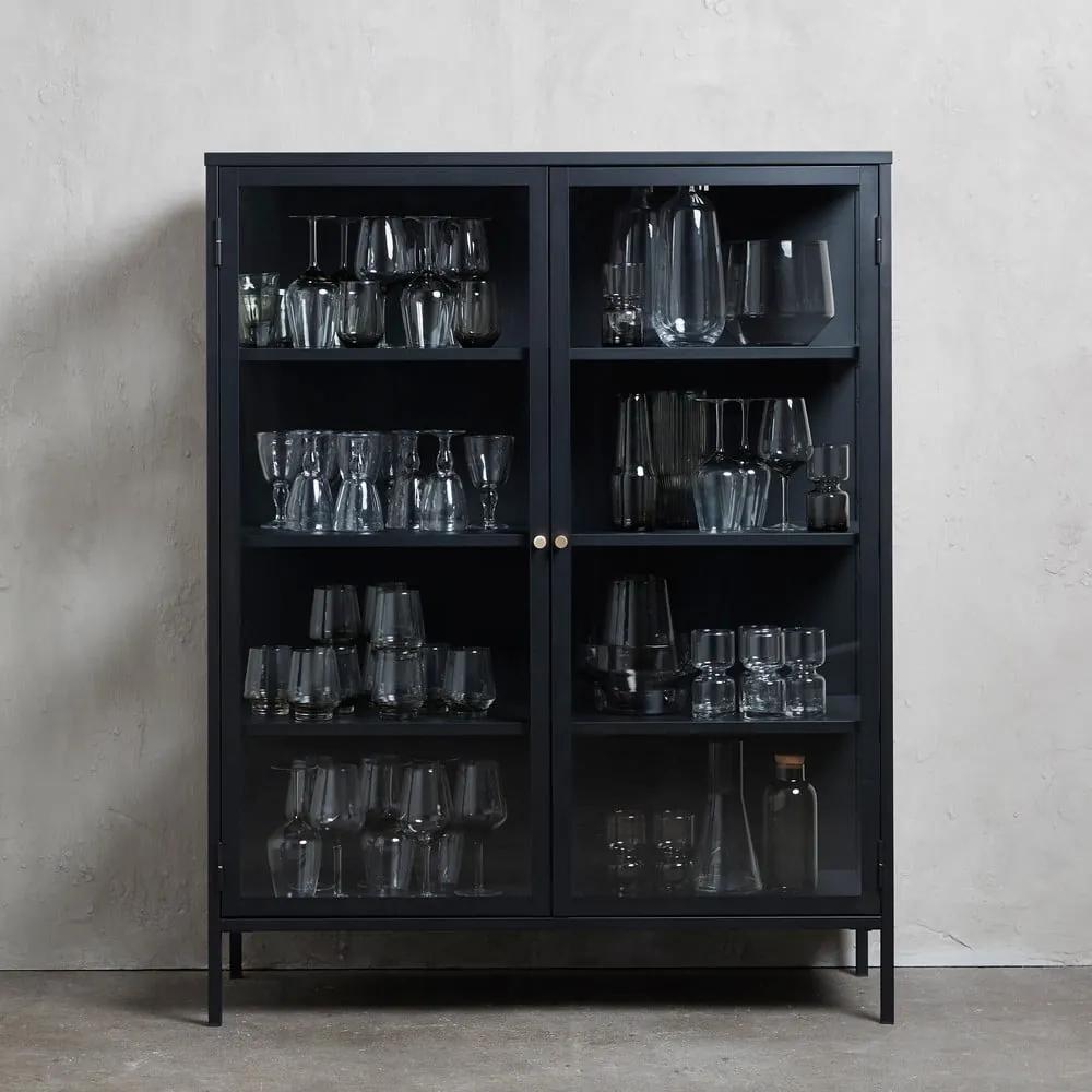 Vetrina nera, altezza 140 cm Carmel - Unique Furniture