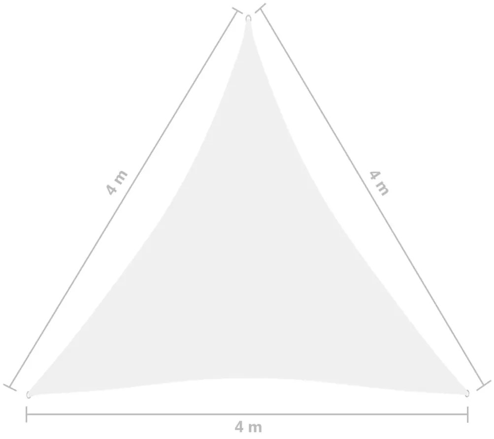 Parasole a Vela Oxford Triangolare 4x4x4 m Bianco