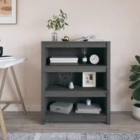 Libreria Grigia 80x35x97 cm in Legno Massello di Pino cod 10053