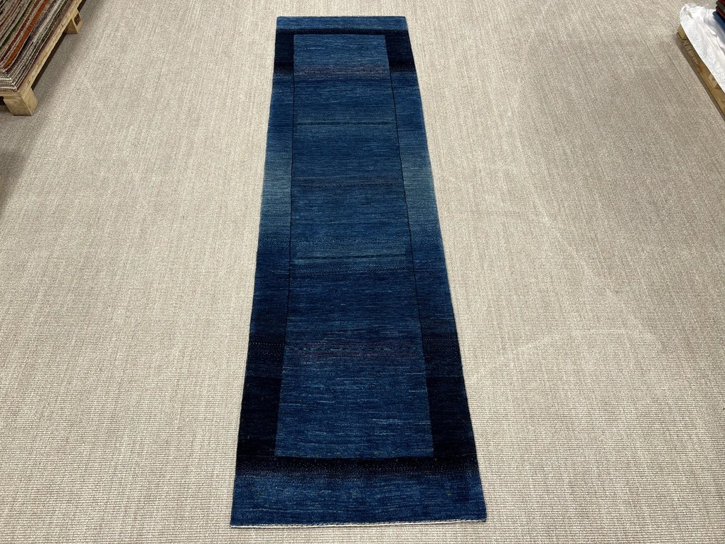 Loribaft Tappeto 80 x 300 Blu (Iran) Annodato A Mano