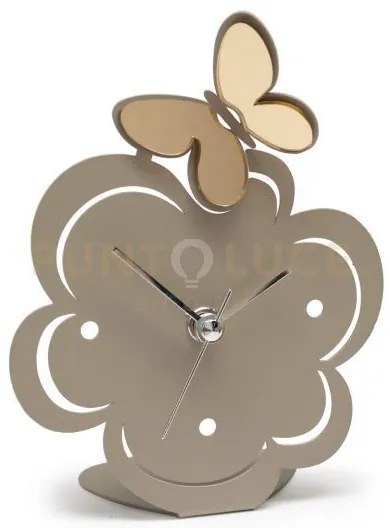 Orologio farfallina decorato sabbia in ferro 13x17cmh