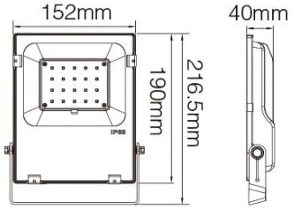 Faro LED 20W RGB+CCT IP65 Dimmerabile - RF 24 GHz Colore RGB+CCT