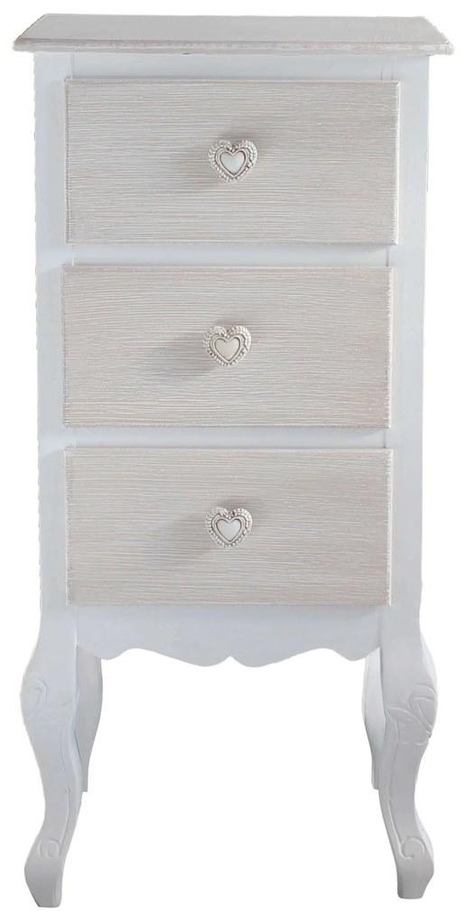 LOUNGY - mobiletto 3 cassetti shabby chic