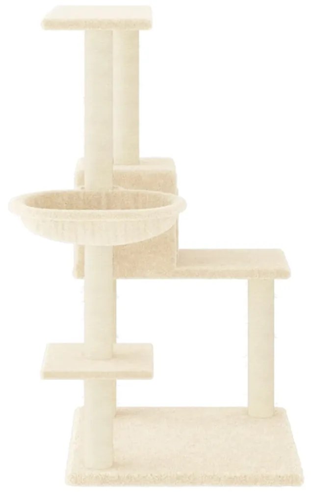 Albero per gatti con tiragraffi in sisal crema 95 cm