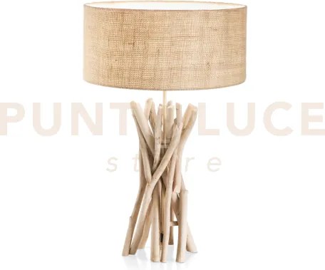 Driftwood lampada da tavolo 1 luce attacco e27 rami in legno intrec...