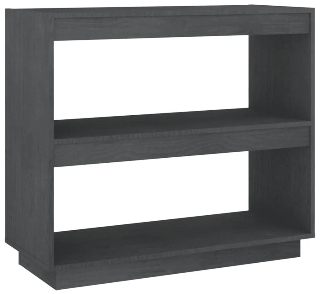 Libreria Grigia 80x35x71 cm in Legno Massello di Pino