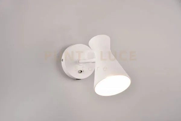 Enzo applique doppio cono metallo bianco h. 16,5cm  1 luce attacco e27
