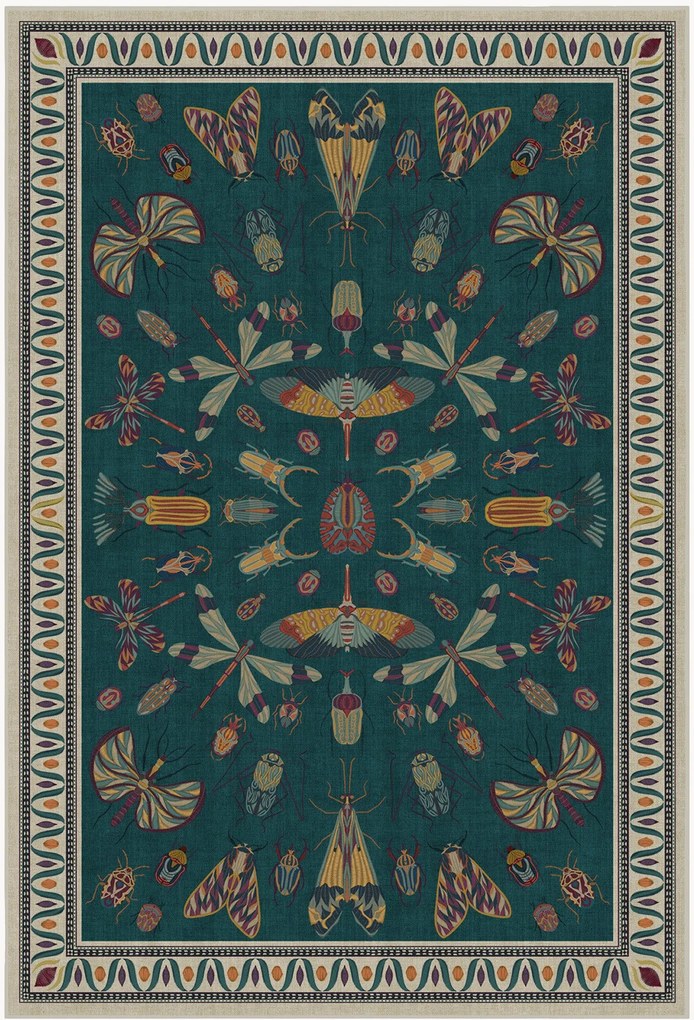 Tappeto a pelo corto lavabile Flutterby by Iris Apfel