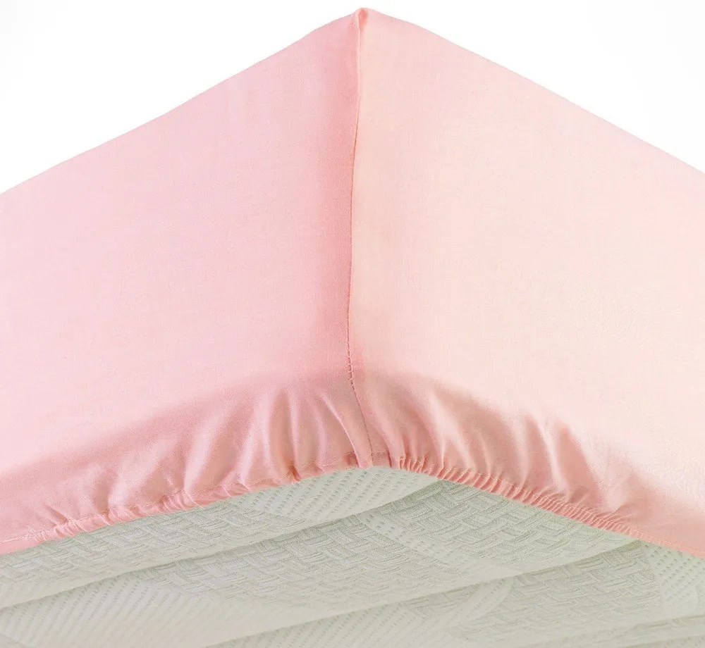Lenzuolo elasticizzato in jersey rosa 160x200 cm Jersy - douceur d'intérieur