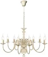 Lampadario Stile Antico Metallo Bianco 8 Lampadine E14 cod mxl 47806