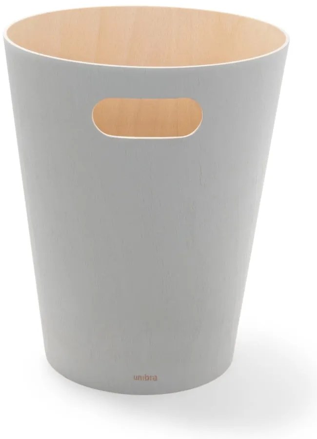 Cestino in legno grigio chiaro da 7,5 l Woodrow - Umbra