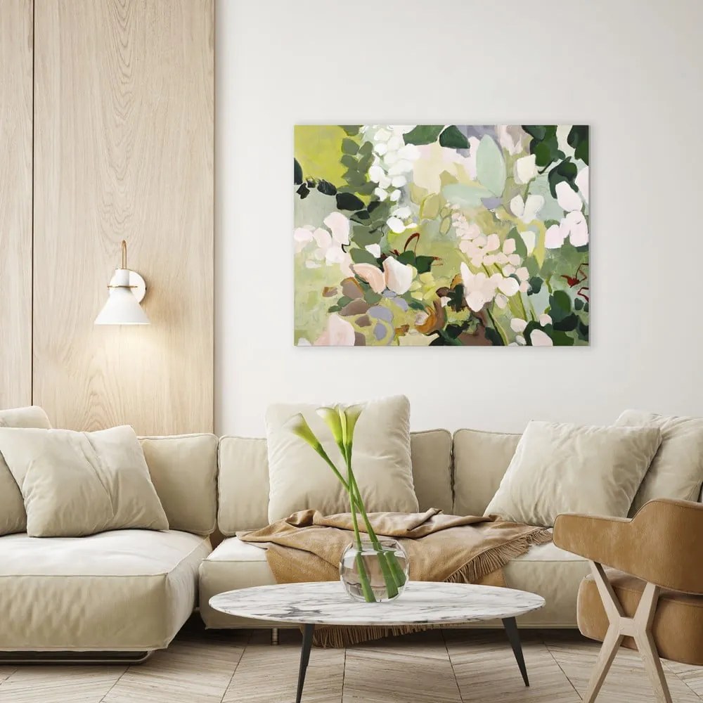 Quadro con elementi dipinti a mano 90x118 cm Green Garden - Malerifabrikken