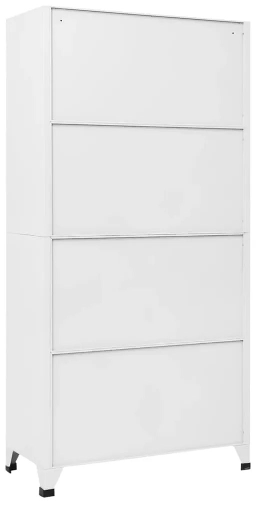Armadietto con serratura bianco 90x40x180 cm in acciaio