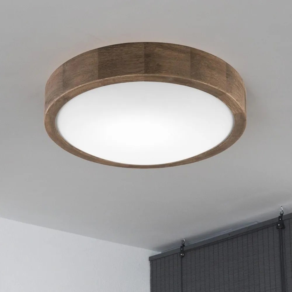 Brilagi-LED RGBW Plafoniera dimmerabile CARVALHO SLIM 1xE27/15W/230V Wi-Fi rovere Ø 27 cm