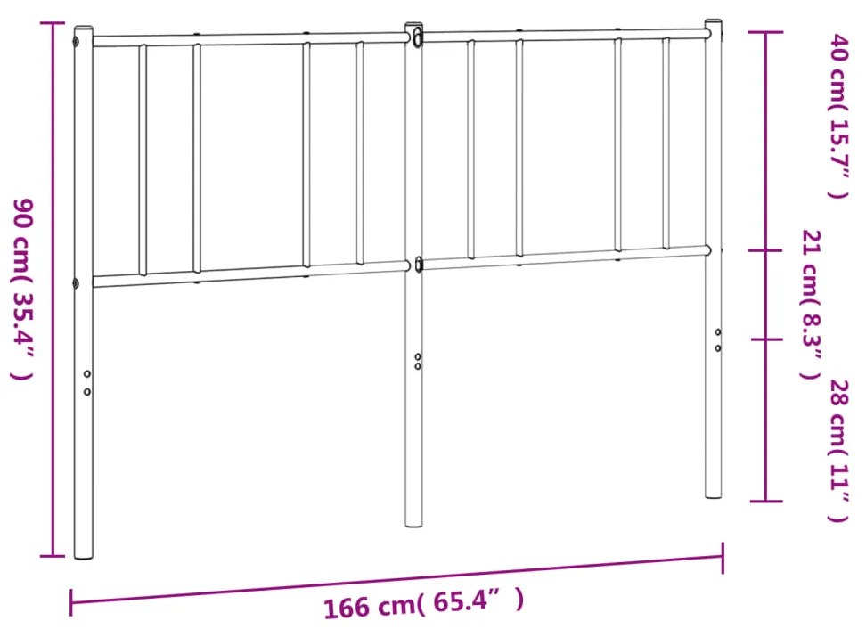 Testiera in Metallo Bianco 160 cm