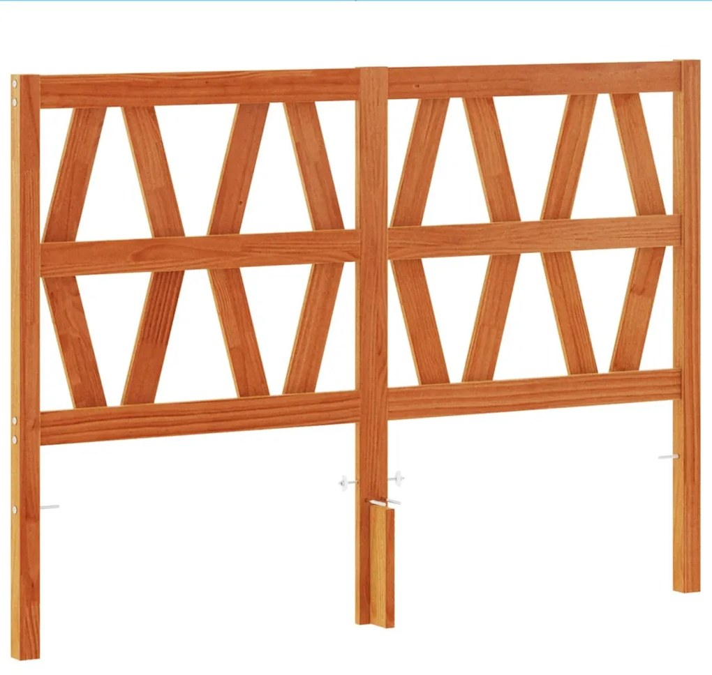 Testiera marrone cera 135 cm in legno massello di pino
