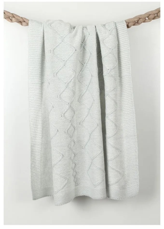 Coperta azzurra in cotone Baby Baby, 90 x 90 cm - Homemania Decor