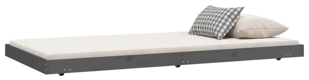 Giroletto grigio 90x200 cm in legno massello di pino