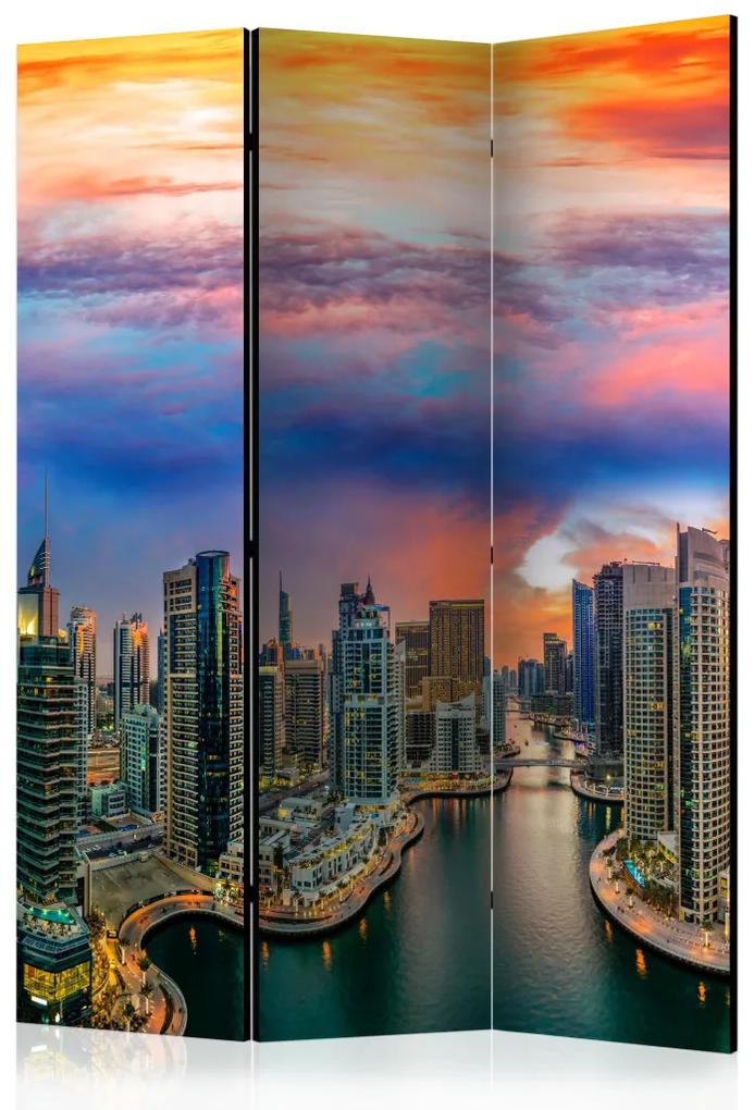 Paravento Pomeriggio a Dubai - grattacieli sullo sfondo del cielo