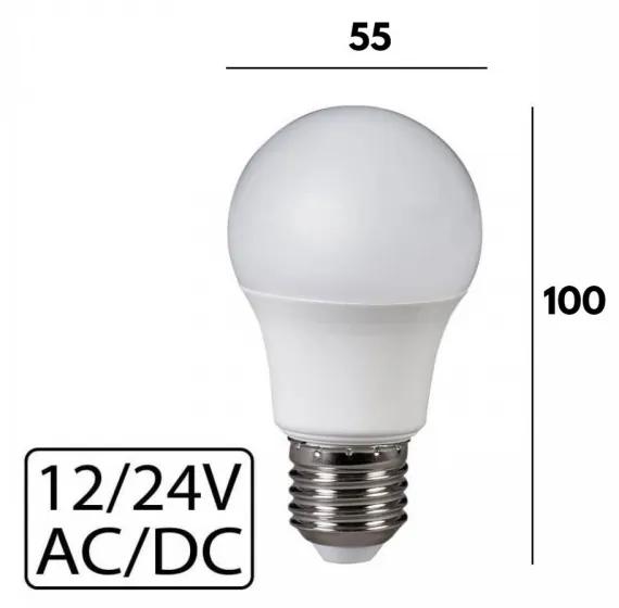 Lampadina LED 12-24V ac/dc 8W, E27, 3000K a Bassa Tensione Colore Bianco Caldo 3.000K