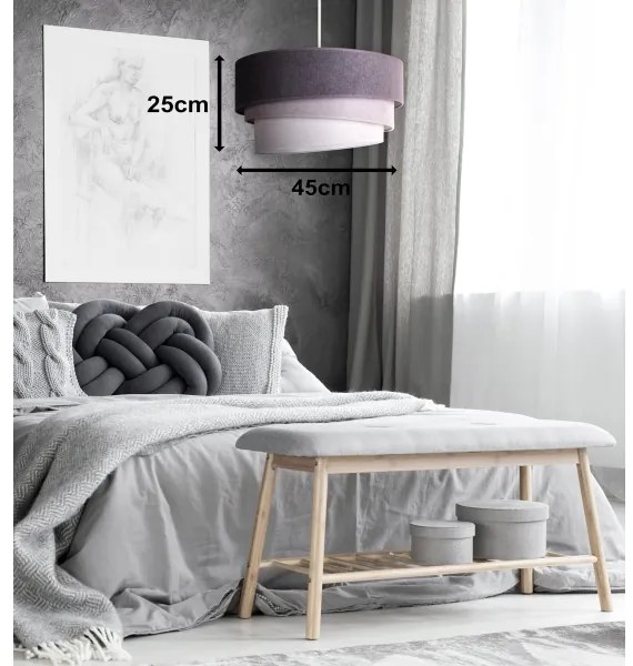 Duolla - Lampadario a sospensione con filo TRIO 1xE27/15W/230V diametro 45 cm antracite/grigio/bianco
