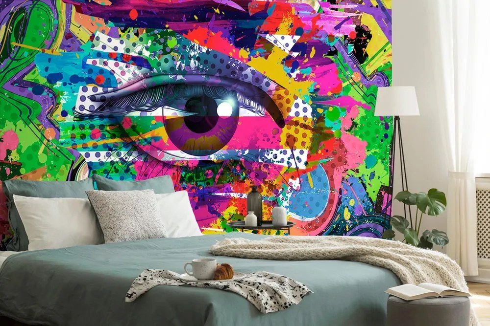 Carta da parati autoadesiva – Occhio umano in stile pop-art