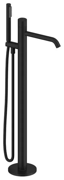 Rubinetto per vasca getto laminare cristallino Loop k per pavimento nero