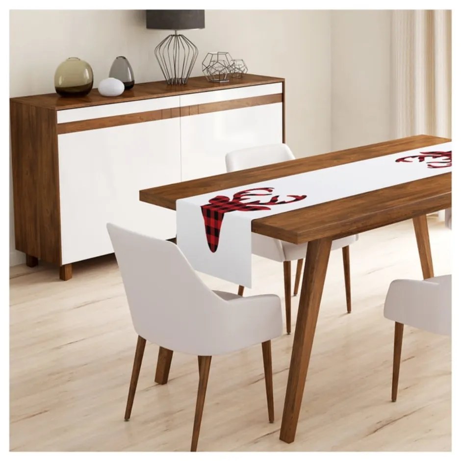 Set di 4 federe natalizie e runner da tavola in tartan natalizio - Minimalist Cushion Covers