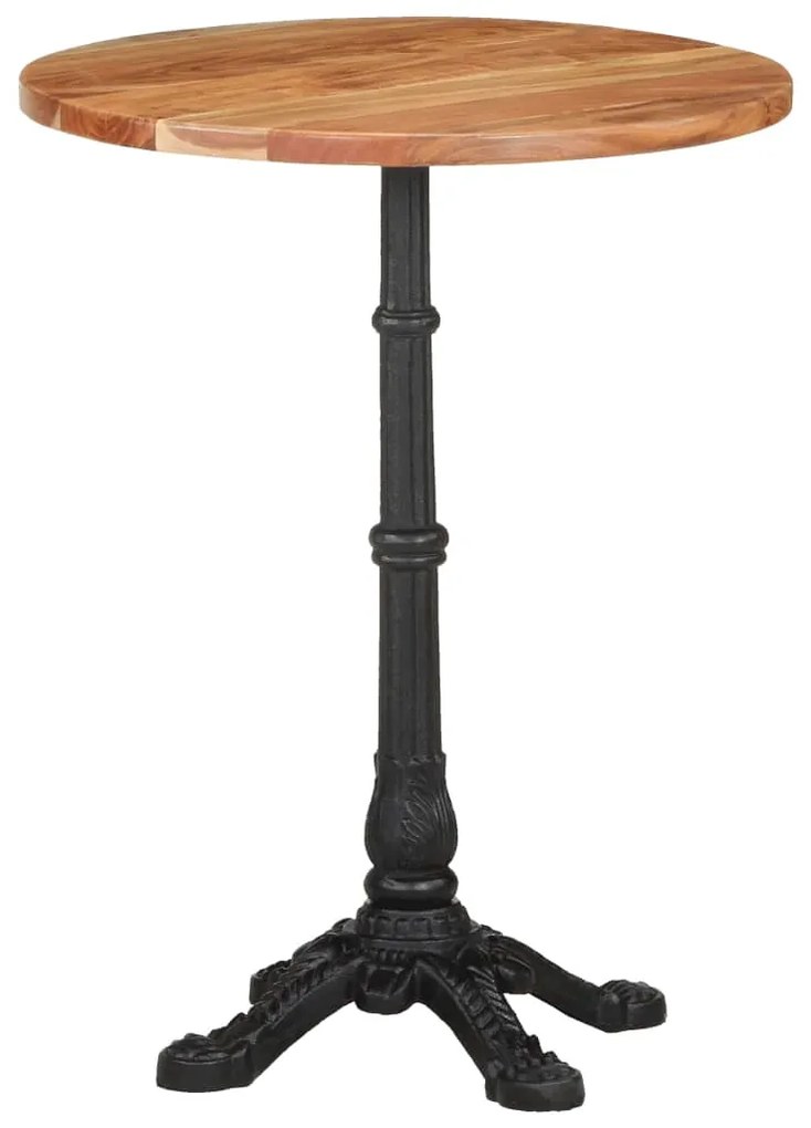 Tavolino Da Bistrot Ø60x76 Cm İn Legno Massello Di Acacia /