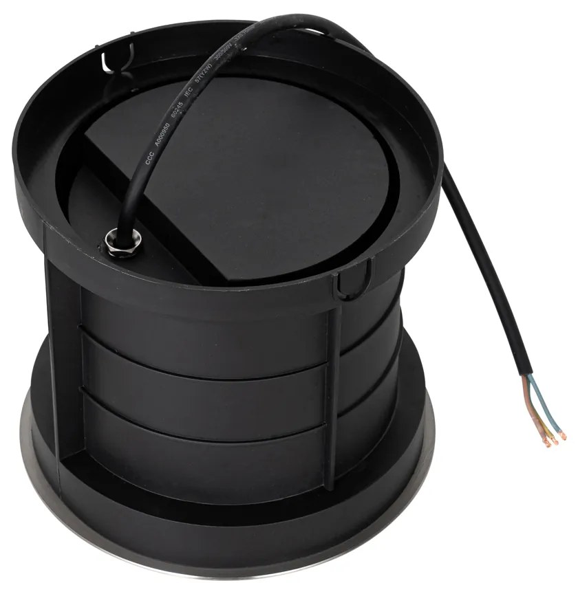Set di 3 faretti da incasso a terra IP65 in acciaio moderni a 3 luci - Tribus