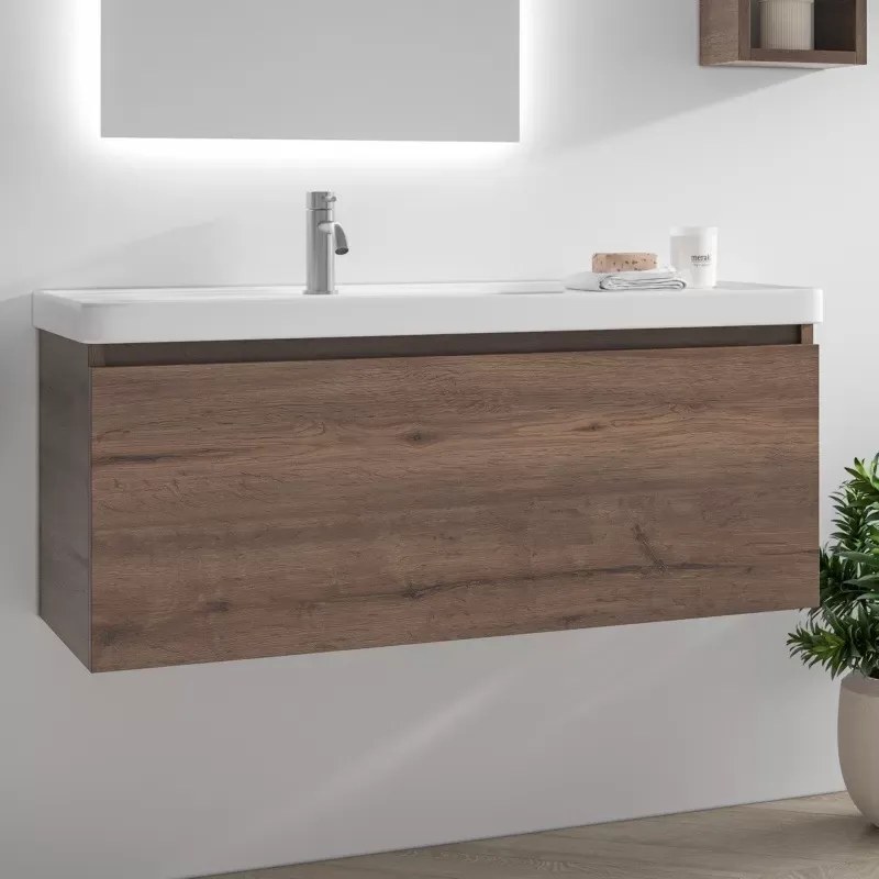 Mobile bagno sospeso 100cm con cassetto e lavabo incasso SP-100 - KAMALU