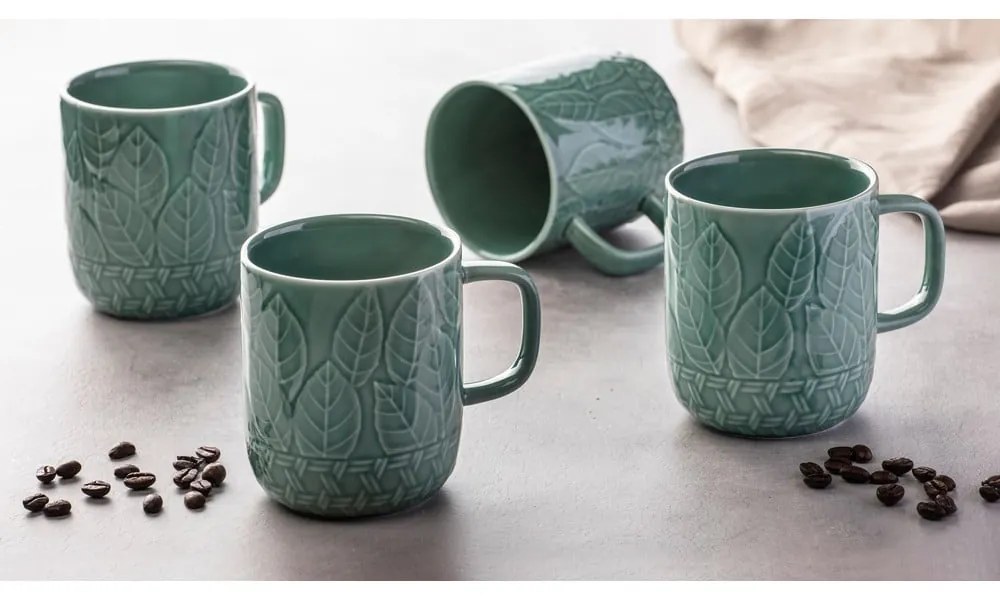 Set di 4 tazze in porcellana turchese da 400 ml Heath Jade - Ladelle