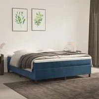 Giroletto a Molle Blu Scuro 180x200 cm in Velluto 3121136