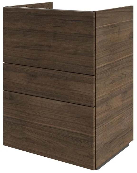 Mobile da bagno a terra L 60 x H 84 x P 48 cm noce lucido, 3 cassetti SENSEA Neo Line