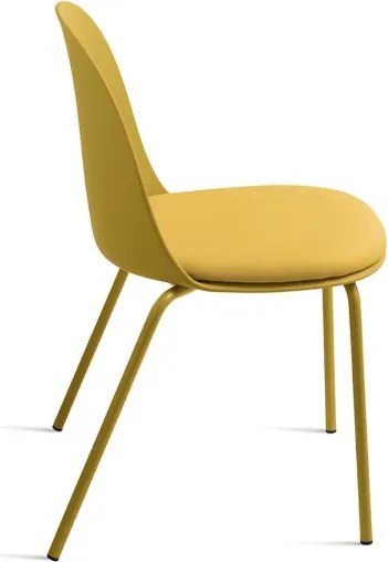 Sedia in polipropilene Giallo con seduta in ecopelle LETE 2 sedie