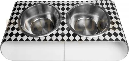 Portaciotole doppio grande pet bianco e nero