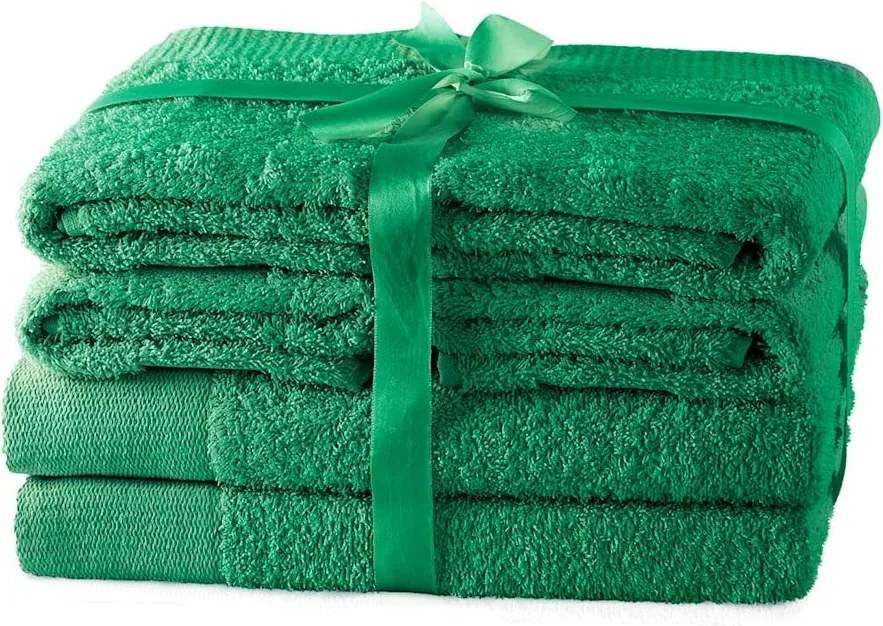 Set di asciugamani per viso e corpo tipo terry verdi in cotone 6 pz Amari – Restilo