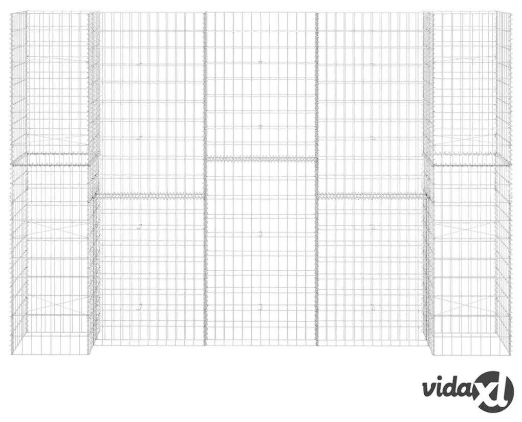 vidaXL Gabbione Fioriera ad "H" in Filo di Acciaio 260x40x200 cm