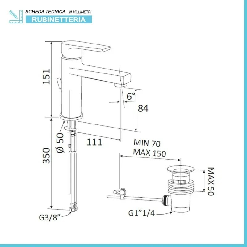 Set miscelatori lavabo bidet e doccia incasso bianco opaco Mariani Artic