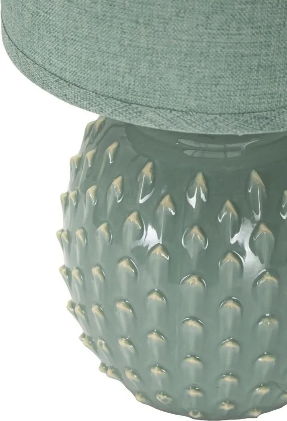 Lampada da Comodino Pontus Turchese Ø14x27 cm in Ceramica e Ferro e Tessuto Azzurro...