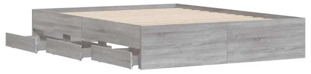 Giroletto cassetti grigio sonoma 140x200 cm legno multistrato