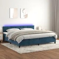 Letto a Molle con Materasso e LED Blu Scuro 200x200 cm cod mxl 62039