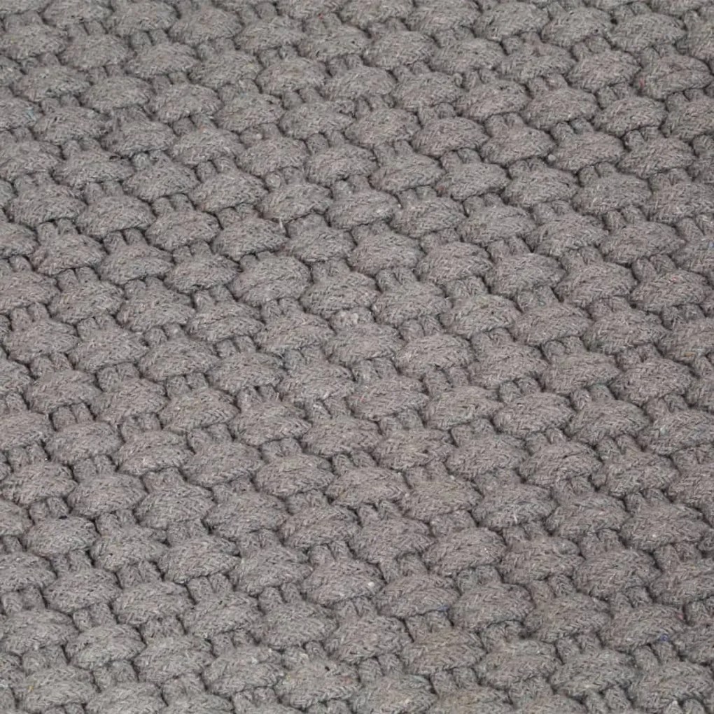 Tappeto Rettangolare Grigio 80x160 cm in Cotone