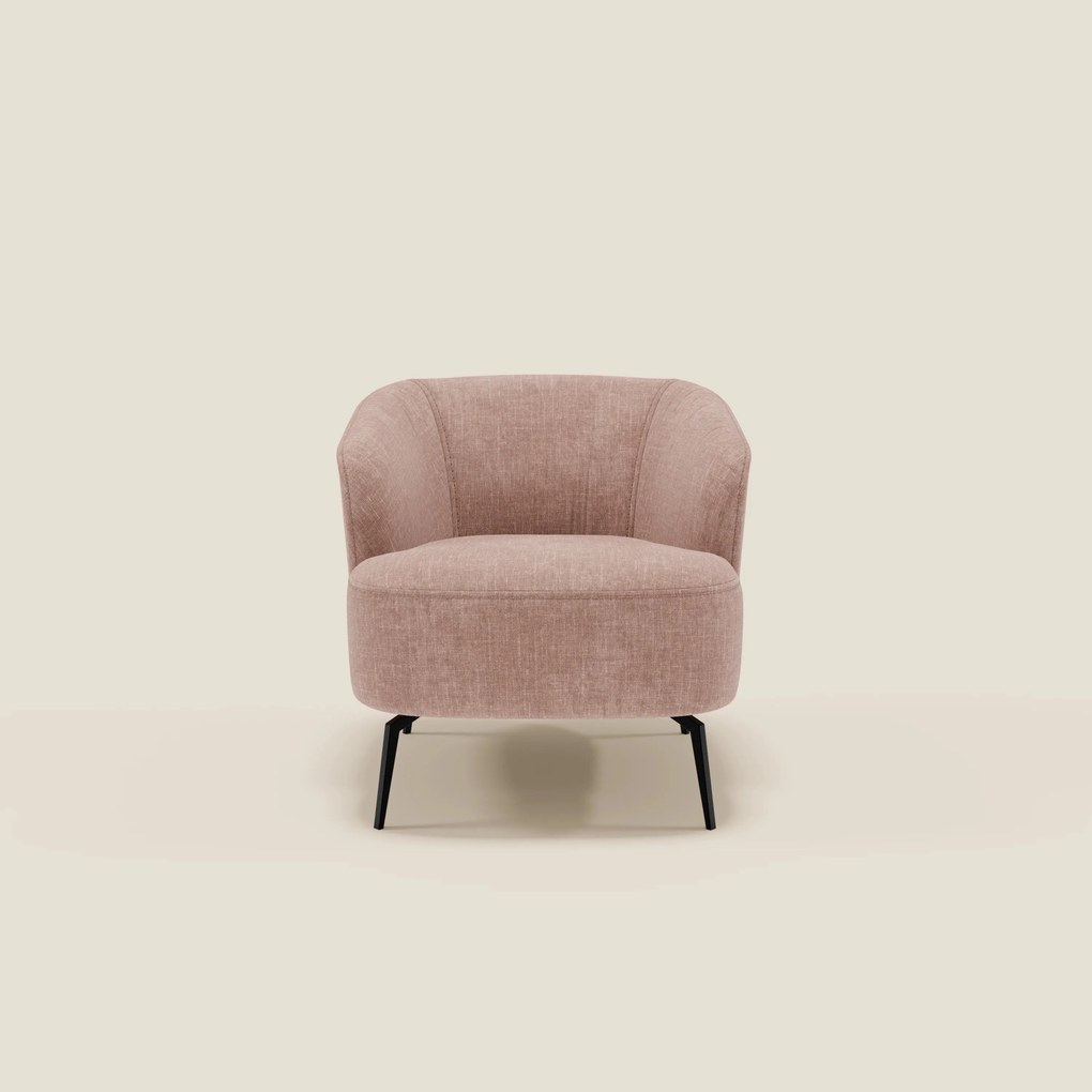 Renoa Poltroncina dall'eleganza moderna in tessuto smacchiabile T24 rosa cipria