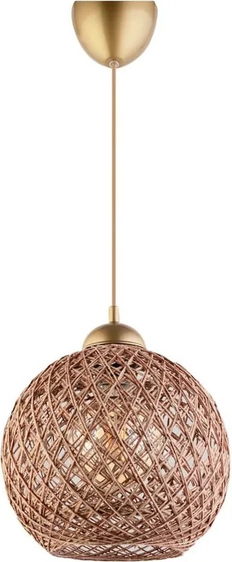 Lampadario marrone/dorato con paralume in tessuto ø 22 cm – Opviq lights