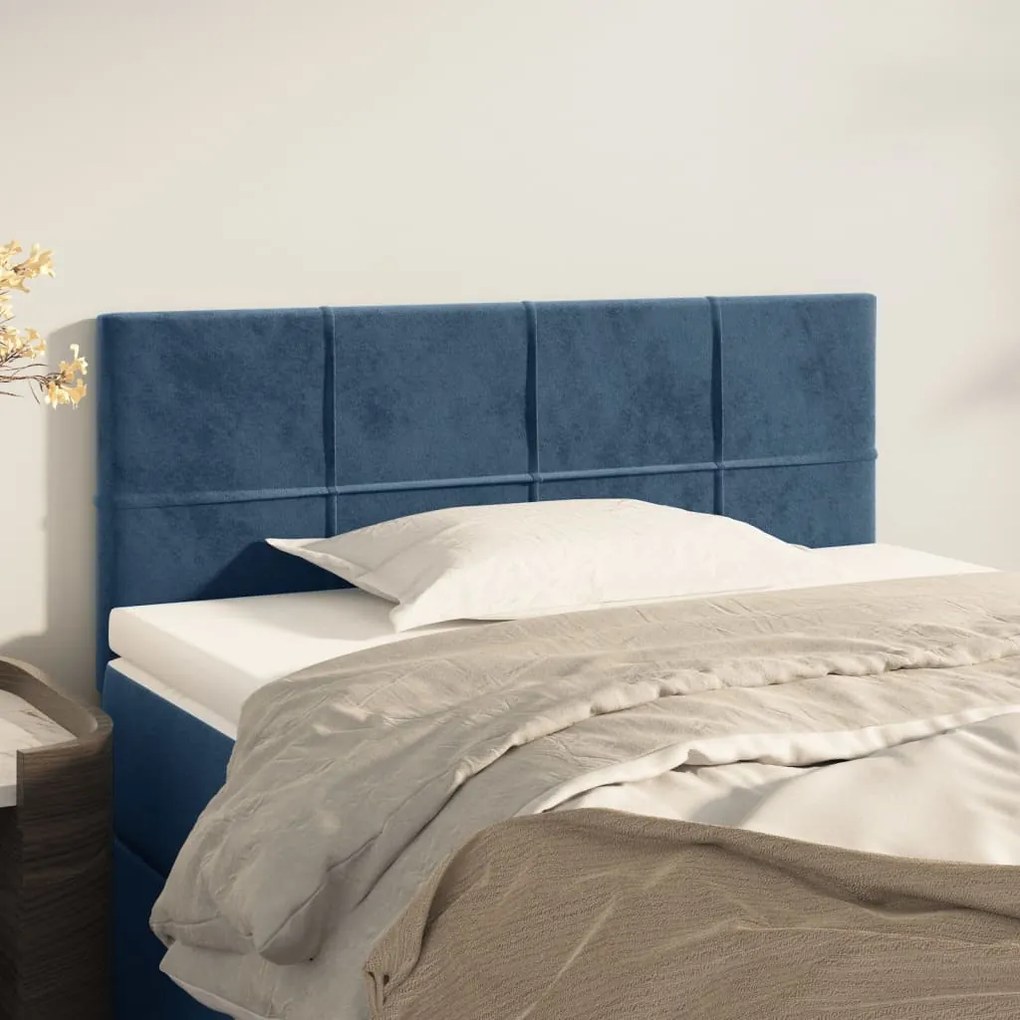 Testiera Blu Scuro 90x5x78/88 Cm İn Tessuto /