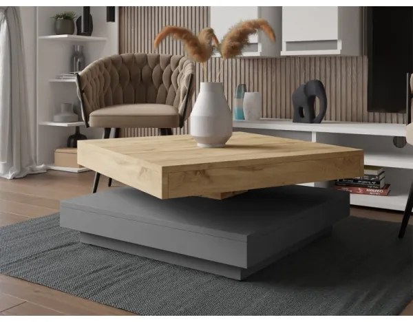 Tavolino NENANI 34x70 cm grigio/quercia wotan