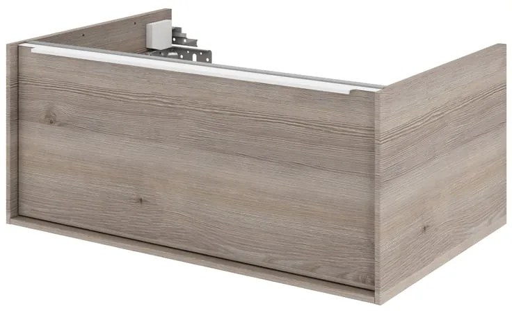 Mobile da bagno sotto lavabo SENSEA Neo bianco, grigio e quercia satinato L 75 x H 32 x P 48 cm 1 cassetto, lavabo non incluso